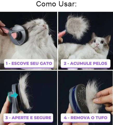 Escova para Cães e Gatos - Removedor de Pelos