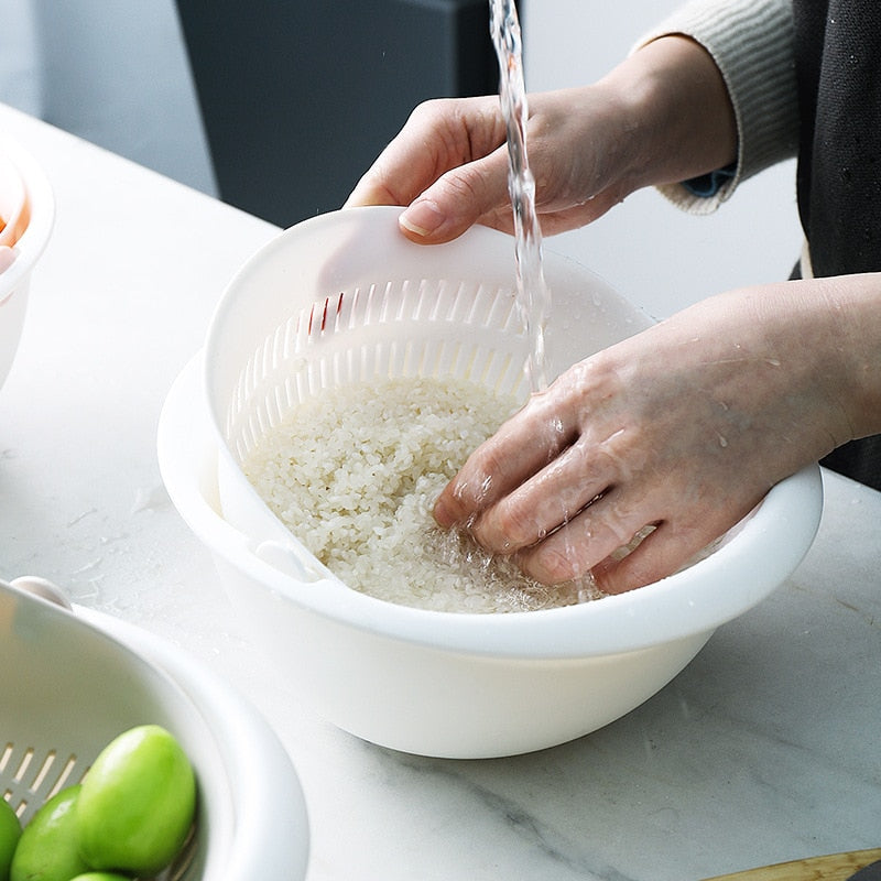 KitchenDrain - Cesta de drenagem dupla de silicone para cozinha