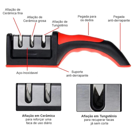 FacaFit- Amolador de Facas 3 em 1